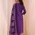women ethnic motifs printed regular thread work kurta with trousers & with dupatta