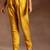 womens mustard printed anarkali kurta with churidar & dupatta