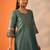 geometric embroidered sequinned straight kurta with trousers and dupatta