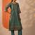 geometric embroidered sequinned straight kurta with trousers and dupatta