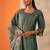 geometric embroidered sequinned straight kurta with trousers and dupatta