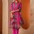 ethnic motifs printed mandarin collar straight kurta with trousers & dupatta