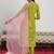 green and pink floral zari yoke design straight kurta with trouser & dupatta