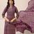 women ethnic motifs printed regular thread work kurta with trousers & with dupatta