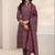 women ethnic motifs printed regular thread work kurta with trousers & with dupatta