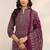 women ethnic motifs printed regular thread work kurta with trousers & with dupatta