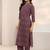 women ethnic motifs printed regular thread work kurta with trousers & with dupatta