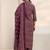 women ethnic motifs printed regular thread work kurta with trousers & with dupatta