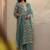 women floral printed regular thread work kurta with trousers & with dupatta