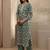 women floral printed regular thread work kurta with trousers & with dupatta