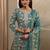 women floral printed regular thread work kurta with trousers & with dupatta
