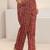 women ethnic motifs printed regular thread work kurta with trousers & with dupatta