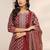 women ethnic motifs printed regular thread work kurta with trousers & with dupatta