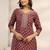 women ethnic motifs printed regular thread work kurta with trousers & with dupatta