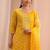 sunshine yellow printed cotton straight suit set