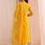 sunshine yellow printed cotton straight suit set