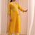 sunshine yellow printed cotton straight suit set