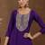 floral yoke design sequinned straight kurta with trouser & dupatta