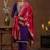 floral yoke design sequinned straight kurta with trouser & dupatta