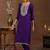 floral yoke design sequinned straight kurta with trouser & dupatta
