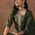 olive green floral embroidered sequinned straight kurta with trousers & dupatta