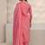 women ethnic motifs printed regular thread work kurta with trousers & with dupatta