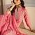 women ethnic motifs printed regular thread work kurta with trousers & with dupatta