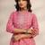 women ethnic motifs printed regular thread work kurta with trousers & with dupatta