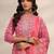 women ethnic motifs printed regular thread work kurta with trousers & with dupatta