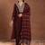 women ethnic motifs embroidered a-line kurta with trousers & dupatta