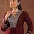 women ethnic motifs embroidered a-line kurta with trousers & dupatta