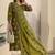 women ethnic motifs printed regular thread work kurta with trousers & with dupatta