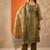 floral yoke design thread work straight kurta with trouser and dupatta