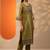 floral yoke design thread work straight kurta with trouser and dupatta