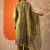 floral yoke design thread work straight kurta with trouser and dupatta
