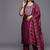floral yoke design straight sequinned kurta with trousers & dupatta