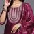 floral yoke design straight sequinned kurta with trousers & dupatta