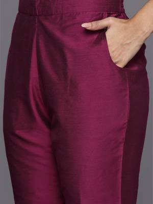 floral yoke design straight sequinned kurta with trousers & dupatta 3
