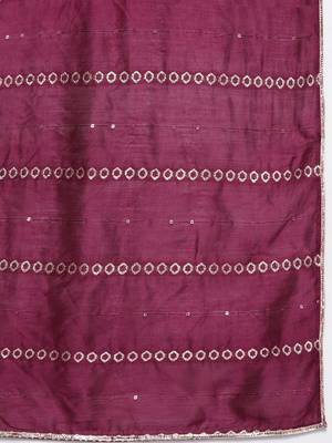 floral yoke design straight sequinned kurta with trousers & dupatta 4