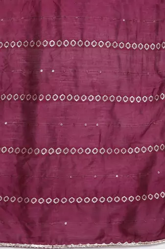floral yoke design straight sequinned kurta with trousers & dupatta