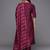 floral yoke design straight sequinned kurta with trousers & dupatta
