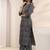women ethnic motifs printed regular thread work kurta with trousers & with dupatta