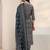 women ethnic motifs printed regular thread work kurta with trousers & with dupatta