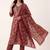 women floral printed regular thread work kurta with trousers & with dupatta