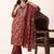 women floral printed regular thread work kurta with trousers & with dupatta