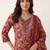women floral printed regular thread work kurta with trousers & with dupatta