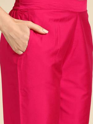 women floral yoke design kurta with trousers & dupatta 6