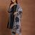 round neck panelled beads work straight kurta with trousers & dupatta