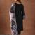 round neck panelled beads work straight kurta with trousers & dupatta