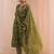 women ethnic motifs printed regular thread work kurta with trousers & with dupatta